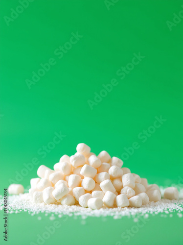 Corn-Starch Packaging Pellets on a Vibrant Background
