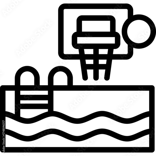 Water Basketball Icon Vector Element