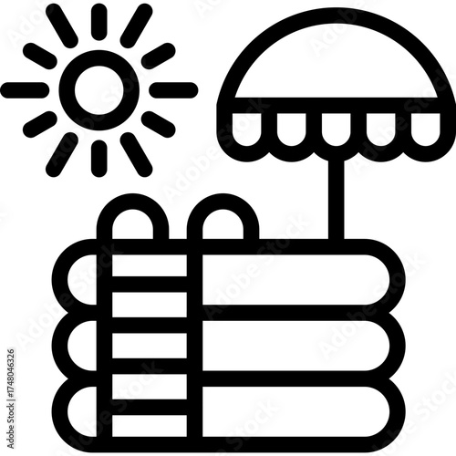 Inflatable Pool Icon Vector Element