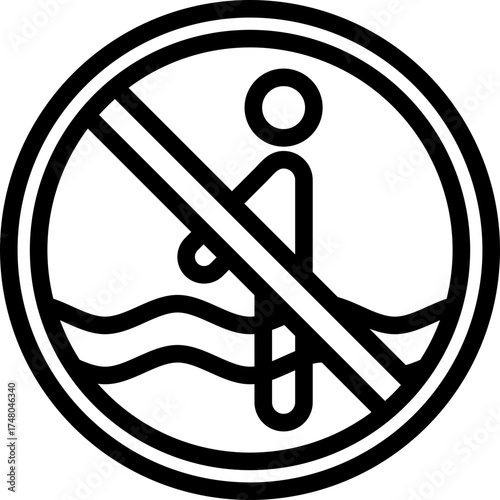 No Running Near Pool Icon Vector Element