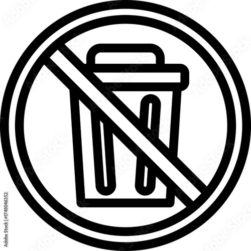No Littering In Pool Icon Vector Element