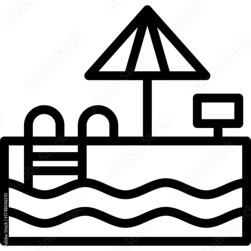 In Ground Pool Icon Vector Element