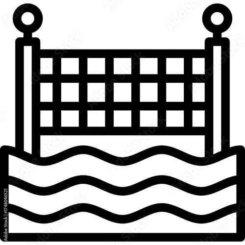 Water Volleyball Net Icon Vector Element
