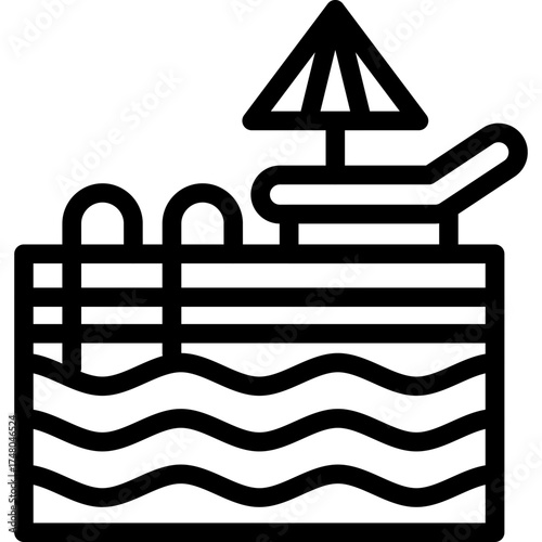 Bar In Pool Icon Vector Element