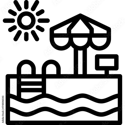 Swimming Resort Icon Vector Element