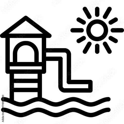 Aquapark Icon Vector Element