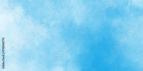 Blue watercolor background for textures backgrounds, soft sky cloud background, cloudscape sky clear cloud. classic hand painted Blue watercolor background for painted paper textured canvas,