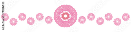 Cute pastel pink mandala border with circular floral ornaments, decorative geometric pattern for celebration, Valentine, wedding, and festive design on transparent background