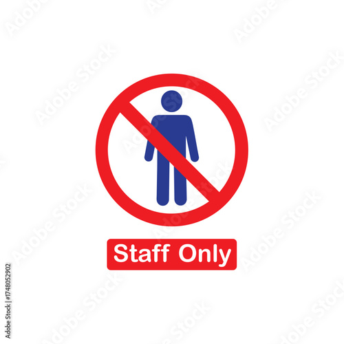 man with a red sign, Staff Only Sign Vector Icon Design, staff only vector illustration ,