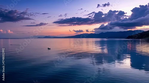 sunset over the sea, video