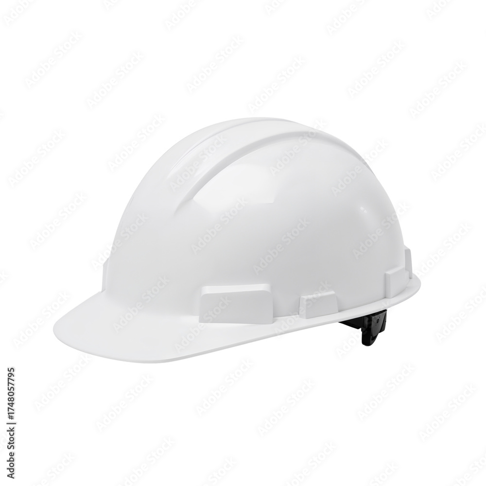 Fototapeta premium Protective Headwear: A pristine white safety helmet, essential for construction and industrial use.