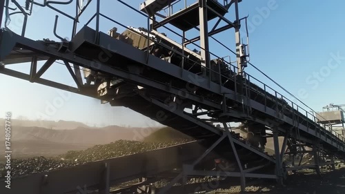 Coal conveyor belt system outdoor