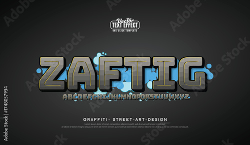 Zafting logo graffiti font text effect, spray and street text style	
