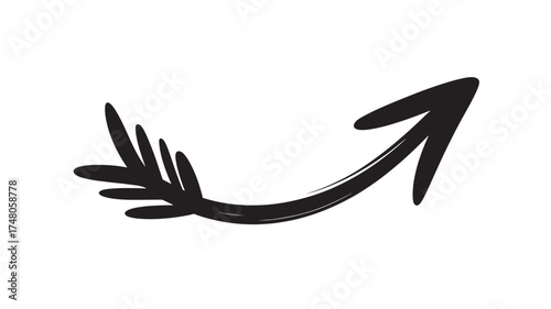 Hand-drawn arrow illustration simple black vector design isolated on white background for graphic elements