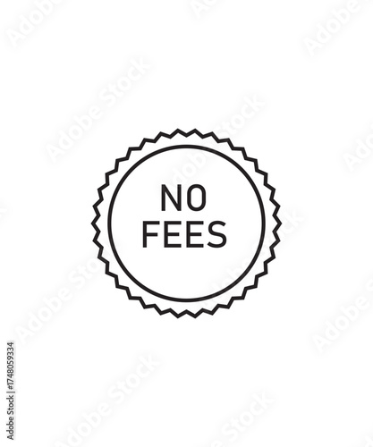 no fees stamp icon, vector best line icon.