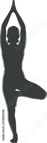 Silhouette of Woman in Tree Pose