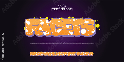 Facets, Colorful graffiti editable text style effect. Vector text effect with paint wall concept.	
