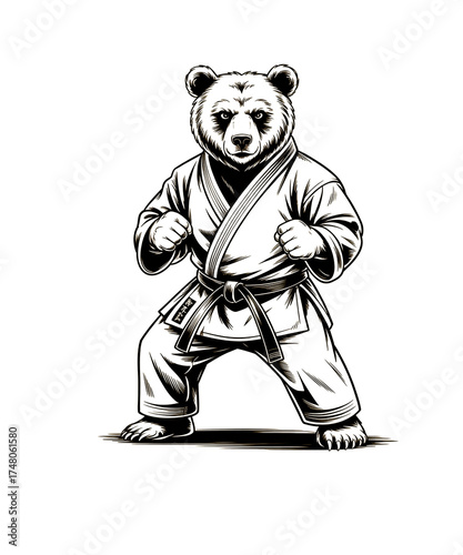 Panda Bear Martial Artist in Karate Gi martial arts