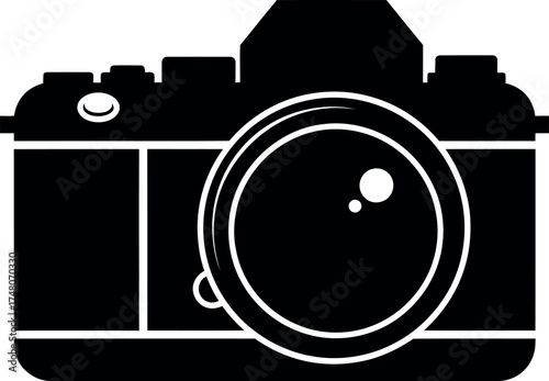 Minimalist Silhouette of a Vintage Camera