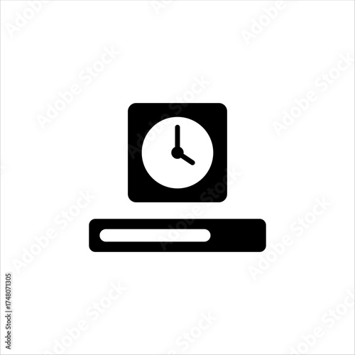 Laptop System Timer Scheduled Task Solid Icon