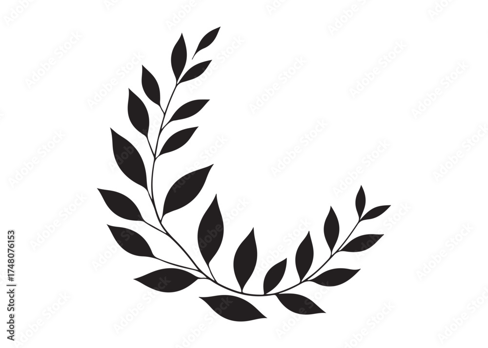 Fototapeta premium leaf logo silhouette vector, different leaves pattern silhouette vector illustration, leaf plants silhouette logo, background leaf vector silhouette, leaves of trees logo silhouettes vector 