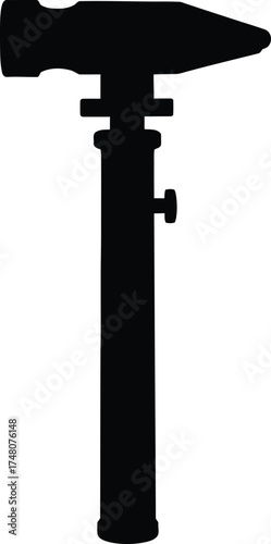 Blacksmiths hammer silhouette isolated on representing metalworking craftsmanship and traditional tools vector silhouette