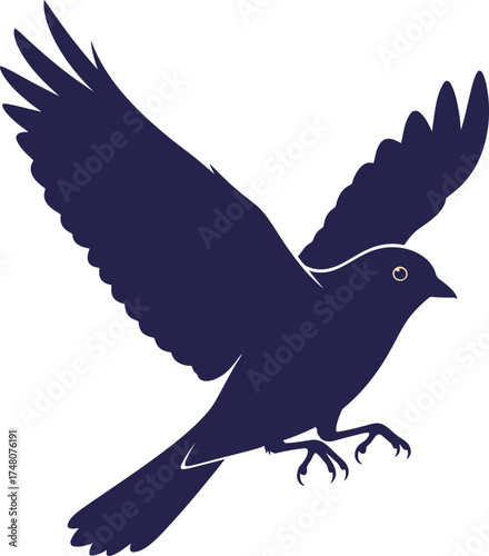 Silhouette of a bird in flight