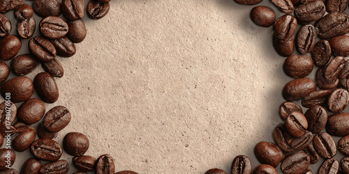 Close up of roasted coffee beans in warm lighting with rich texture - AI generated