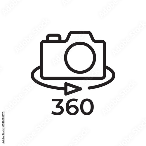 Camera 360 Degree View Outline Icon Design