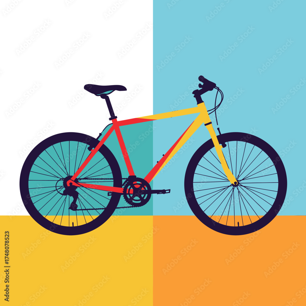Fototapeta premium Minimalist Mountain Bike Illustration