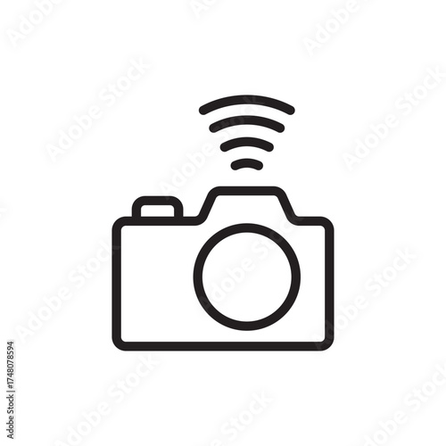 Wireless Camera WiFi Connection Outline Symbol