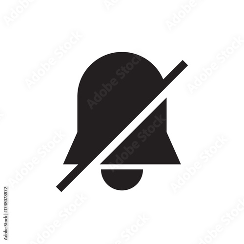 Silent Muted Notification Alarm Bell Solid Icon