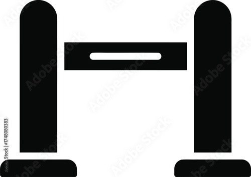 Metal detector security gate symbol simple black silhouette for airport entrance border control or event access control vector silhouette