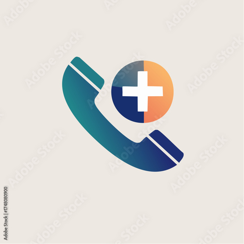 Telephone receiver icon with a plus sign, symbolizing adding a contact or making a new call.