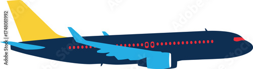 Modern Jet Airplane - Vector Illustration