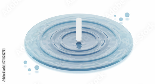 Ripples in a Pond Serene Water Surface with a Plunging Object Creating Circular Waves