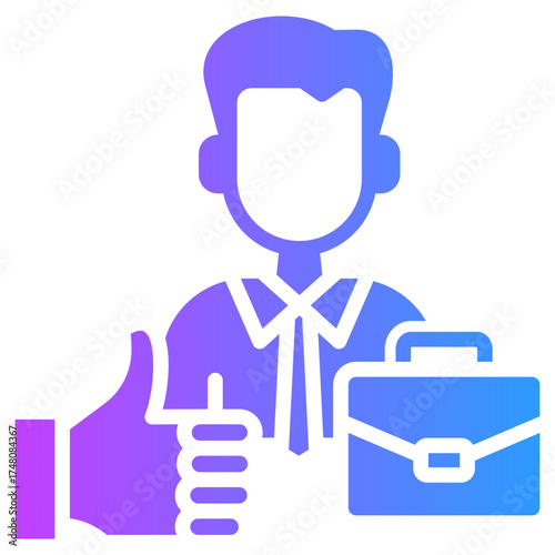 Business Integrity glyph gradient icon