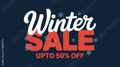 Winter sale promotion upto discount offer seasonal shopping clearance event advertising special deals now on 50 silhouette