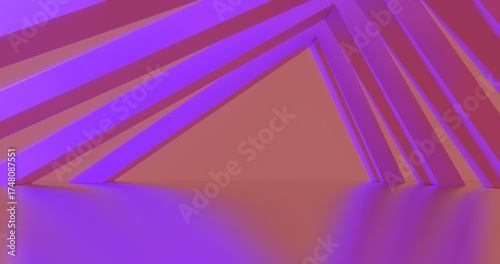 Architecture background geometric arched interior 3d render