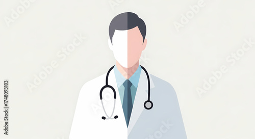 Professional doctor in lab coat with stethoscope, a symbol of healthcare, medicine, and wellness, ideal for medical content and health awareness campaigns