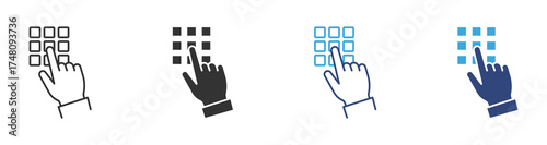 Enter Pin Code on Keypad  icon , Keypad icon , vector illustration .  