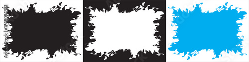 Abstract hand-drawn brush stroke vector set.  abstract hand-drawn brush stroke vectors in black, white, and blue colors. Ideal for backgrounds, grunge , and artistic textures.EPS10AI.