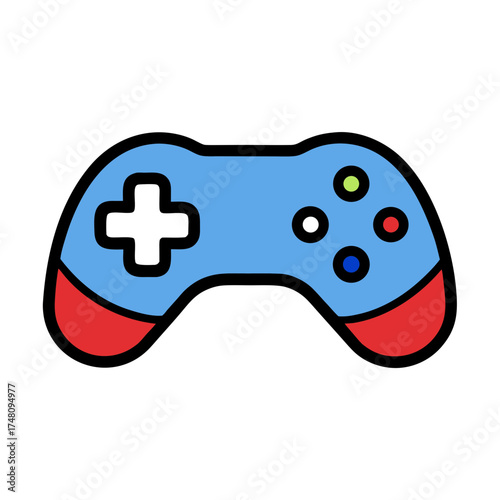 Modern video game controller icon for digital entertainment and gaming applications scalable vector graphic