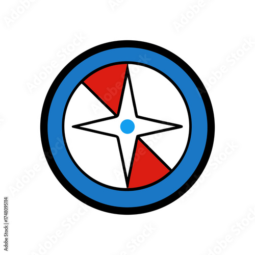Navigational compass rose vector graphic for travel adventure exploration and direction