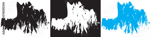 Abstract hand-drawn brush stroke vector set.  abstract hand-drawn brush stroke vectors in black, white, and blue colors. Ideal for backgrounds, grunge , and artistic textures.EPS10AI.