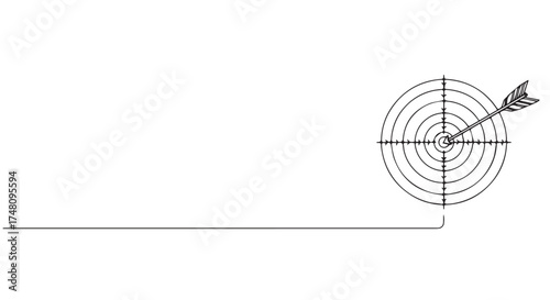 Target with arrow hitting the bullseye, symbolizing accuracy and goal achievement isolated on transparent background
