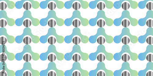 abstract seamless pattern with blue wave dots meatball wallpaper texture design.