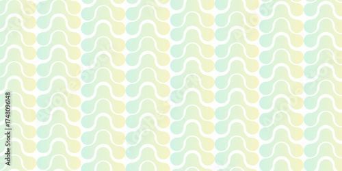 abstract gradient meatball repeating flowers seamless pattern with circles and stripes colorful textile texture wallpaper background.	