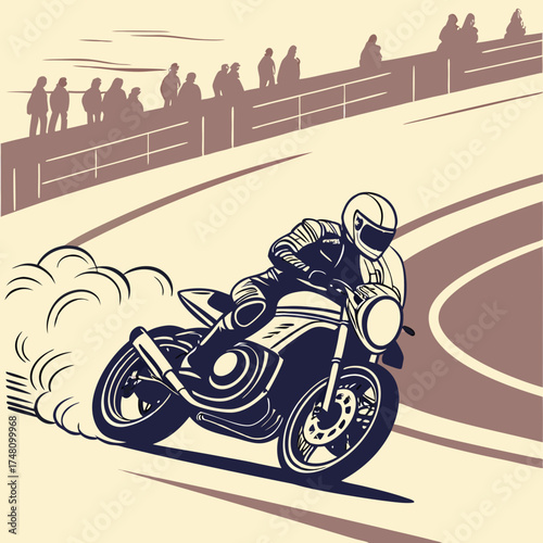 Vintage Motorcycle Race Illustration