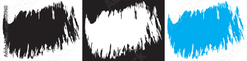 Abstract hand-drawn brush stroke vector set.  abstract hand-drawn brush stroke vectors in black, white, and blue colors. Ideal for backgrounds, grunge , and artistic textures.EPS10AI.
